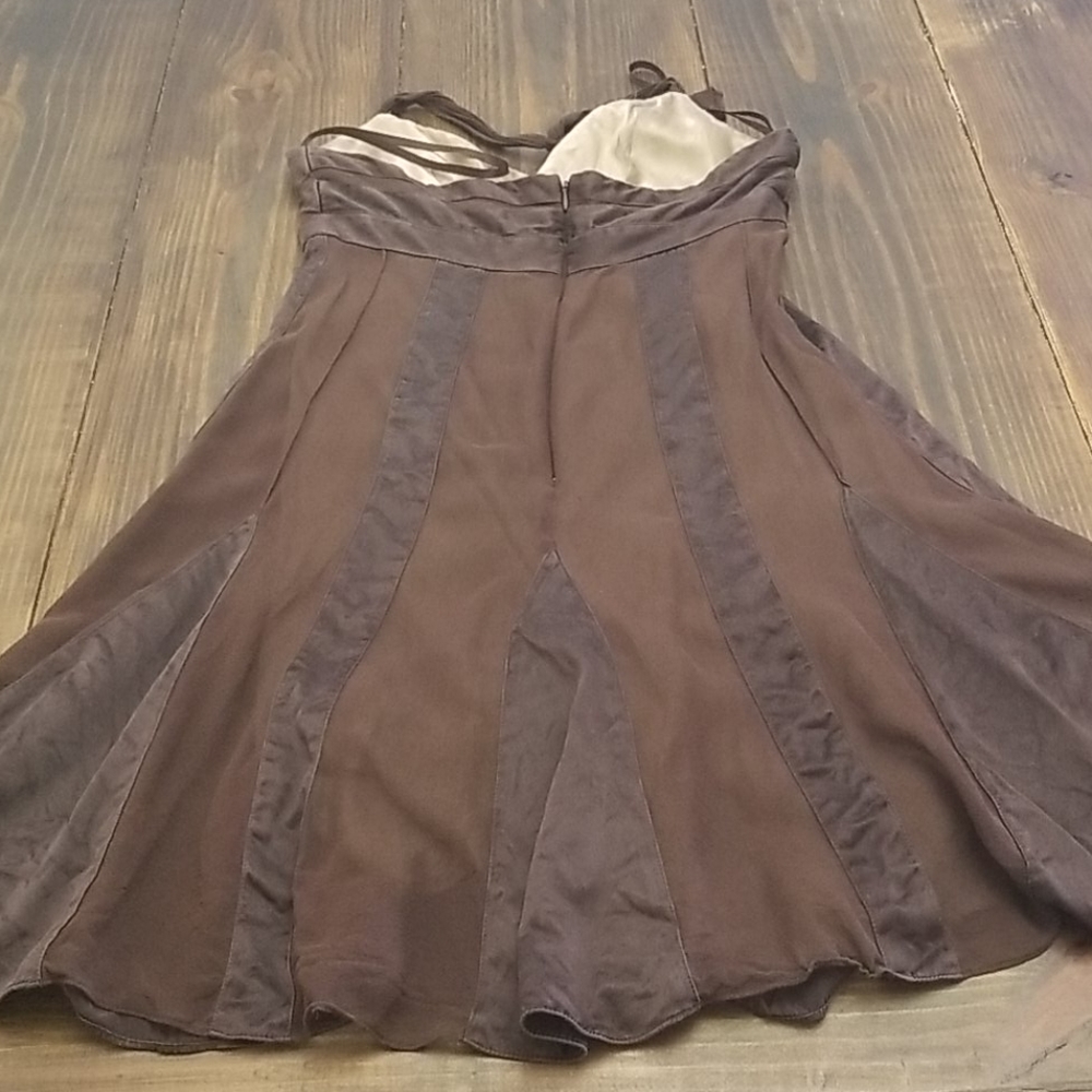 BCBG Maxazria Brown Silk Halter Dress Size 4 - Picture 5 of 5